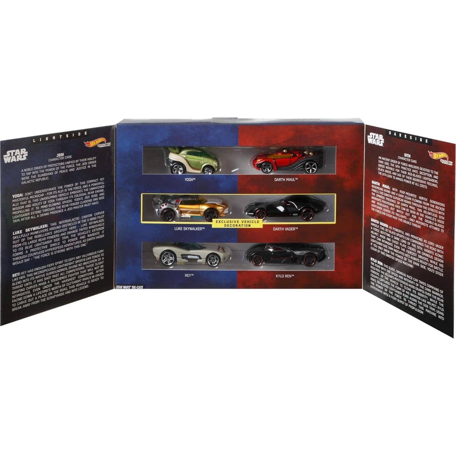 Hot Wheels Star Wars Paquete 6 Autos Personajes 1:64