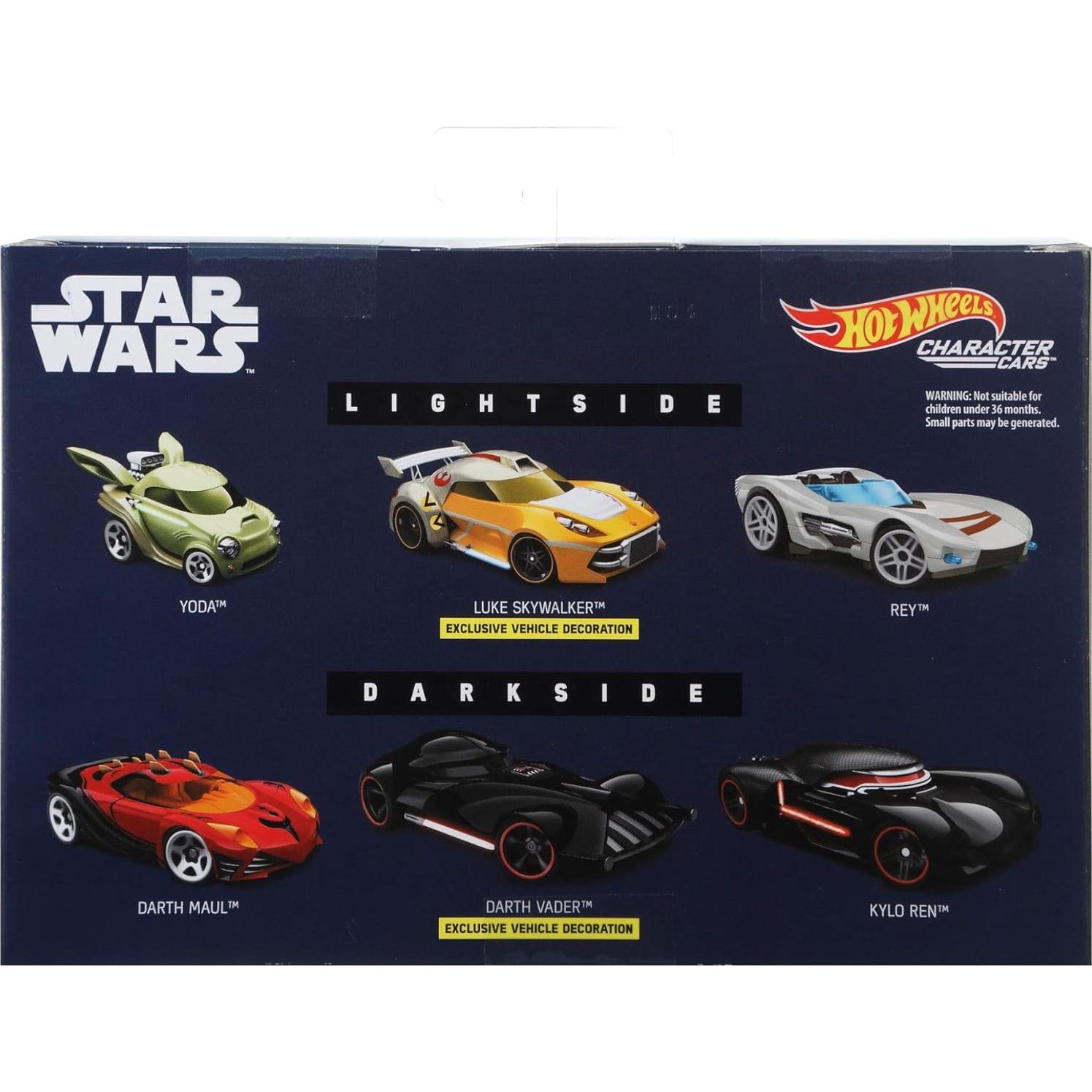Hot Wheels Star Wars Paquete 6 Autos Personajes 1:64