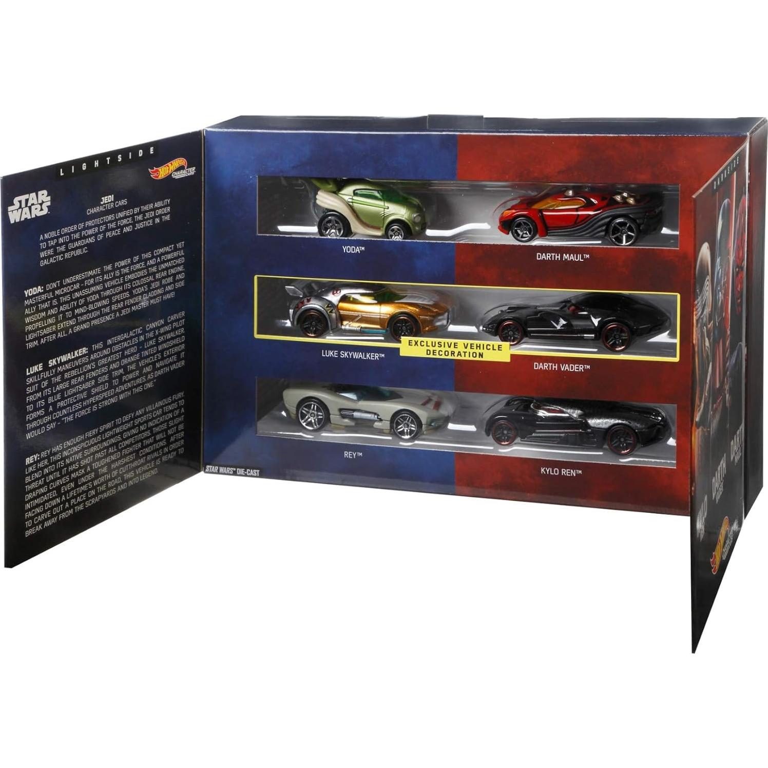 Hot Wheels Star Wars Paquete 6 Autos Personajes 1:64