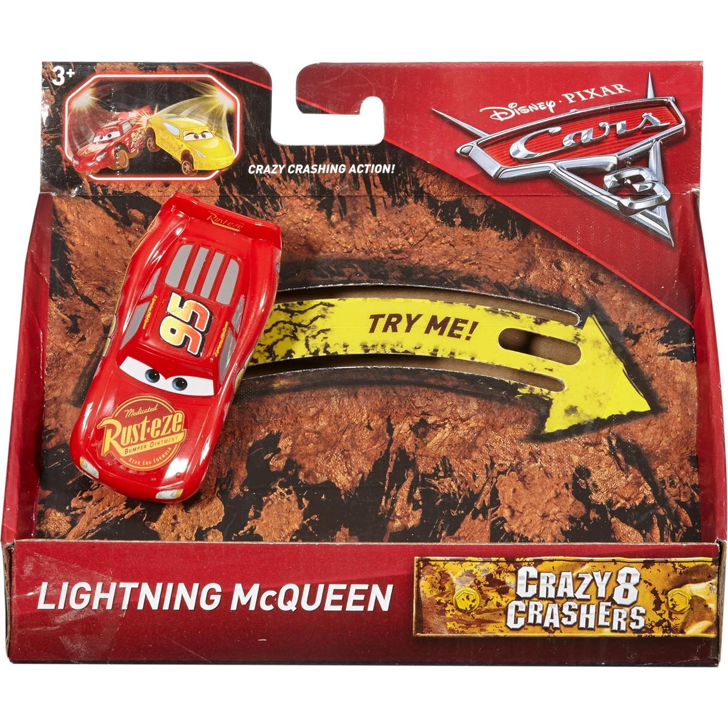 Vehículo Crazy 8 McQueen Mattel 1:55 para chocar