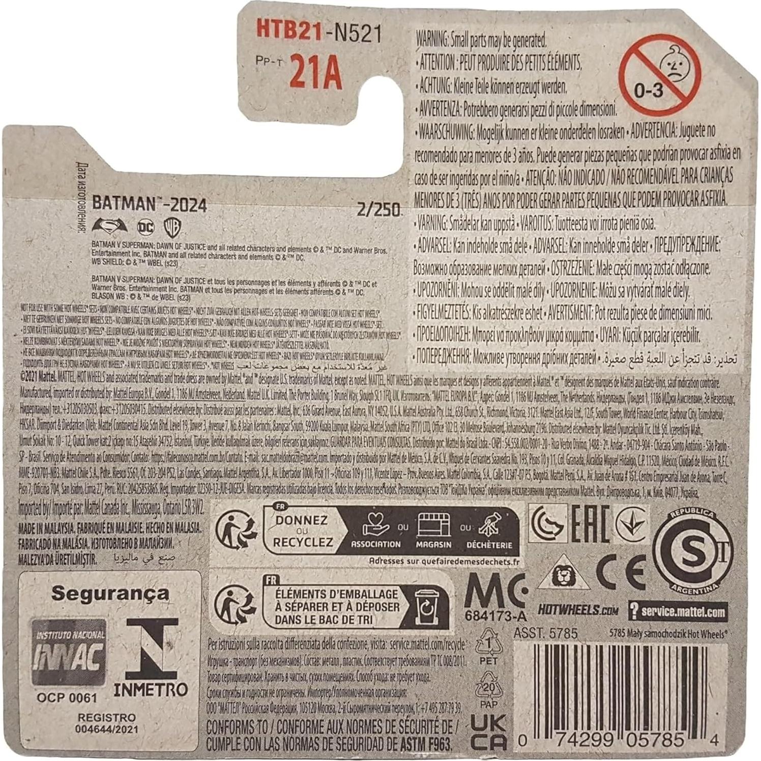 Hot Wheels Batmobile 1:64 Metal Fundido Mattel