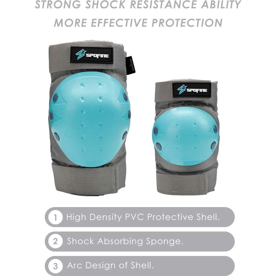 Casco de Bicicleta Spofine + Protección 7 Piezas Azul