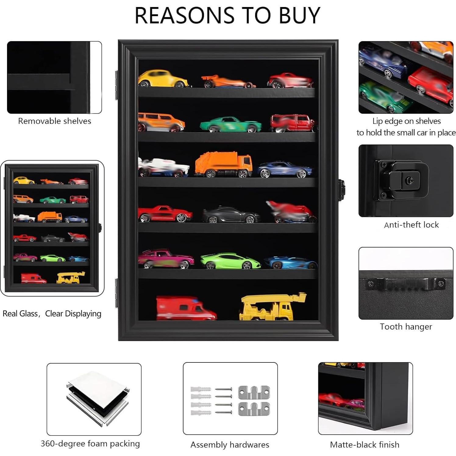 Estuche de exhibición de coches 1/64 PKHROR negro