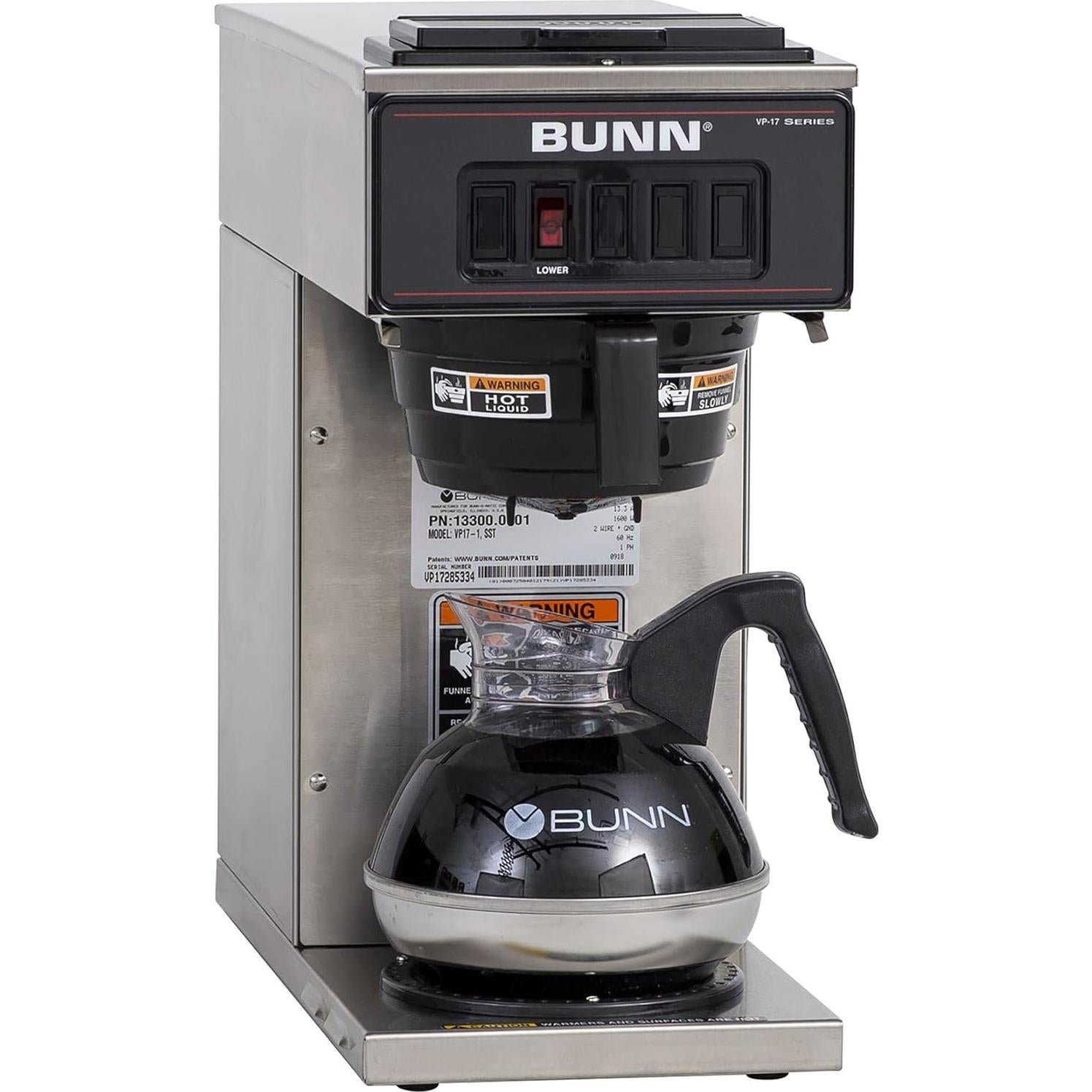 Cafetera de Goteo BUNN VP17-1 Acero Inoxidable 14.4L/h