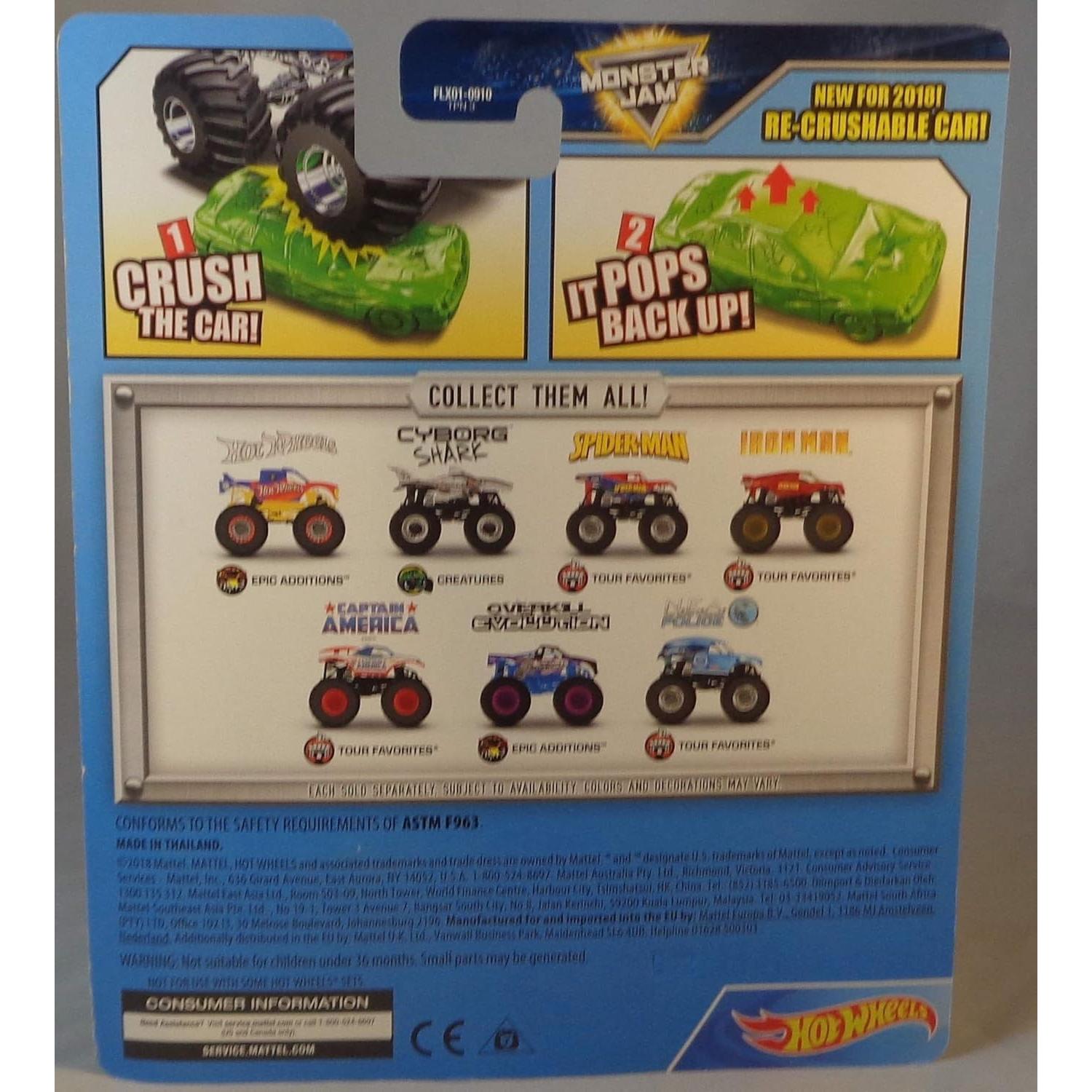 Hot Wheels Monster Jam Adiciones Épicas 9/15 Auto Re-Aplastable