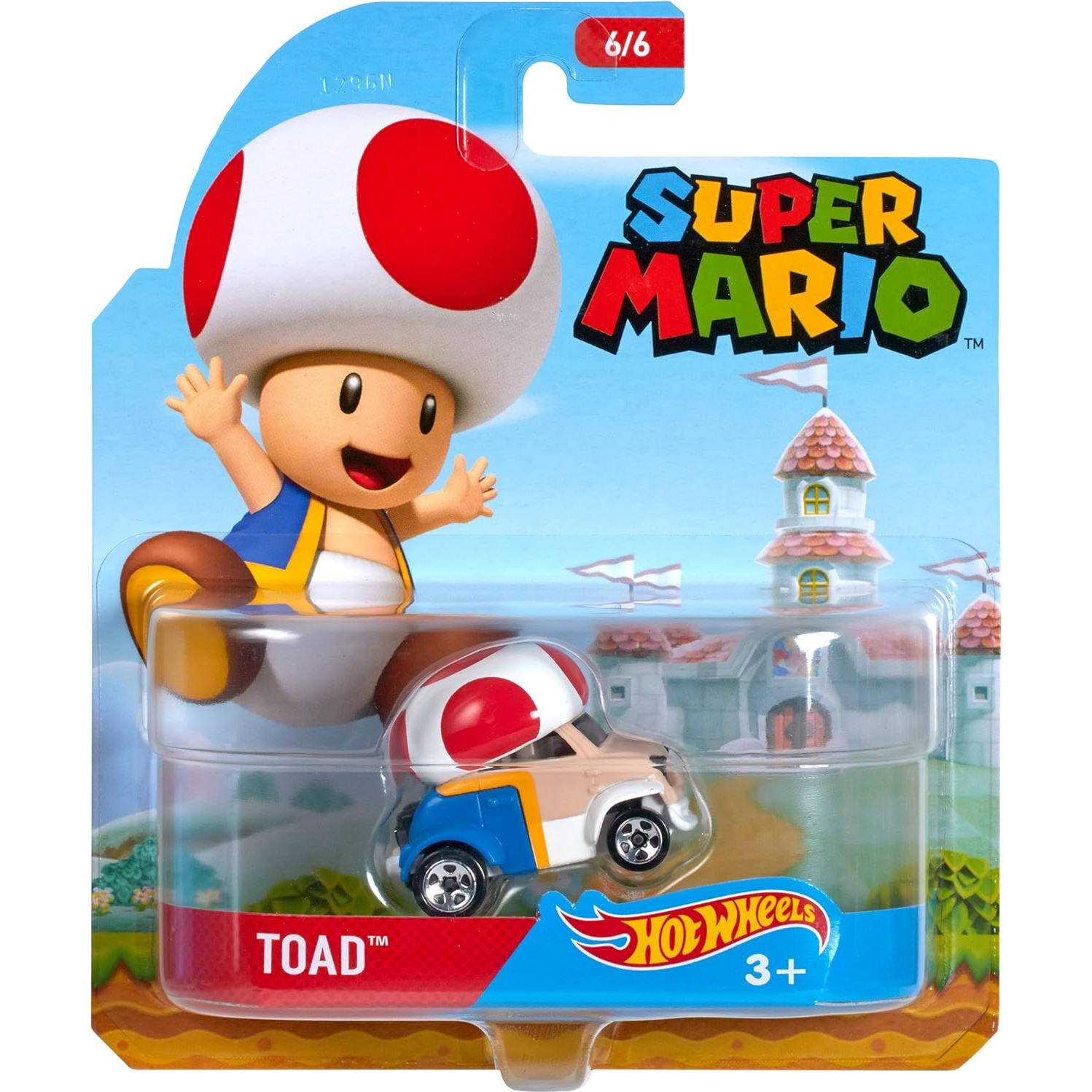 Vehículo Hot Wheels Toad Mario Bros 1:64 70g