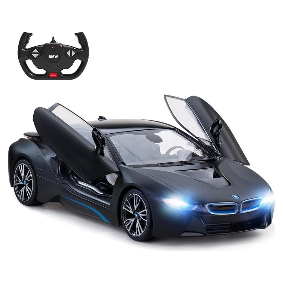 Coche RC RASTAR BMW i8 1:14 Negro Mate con Luces LED