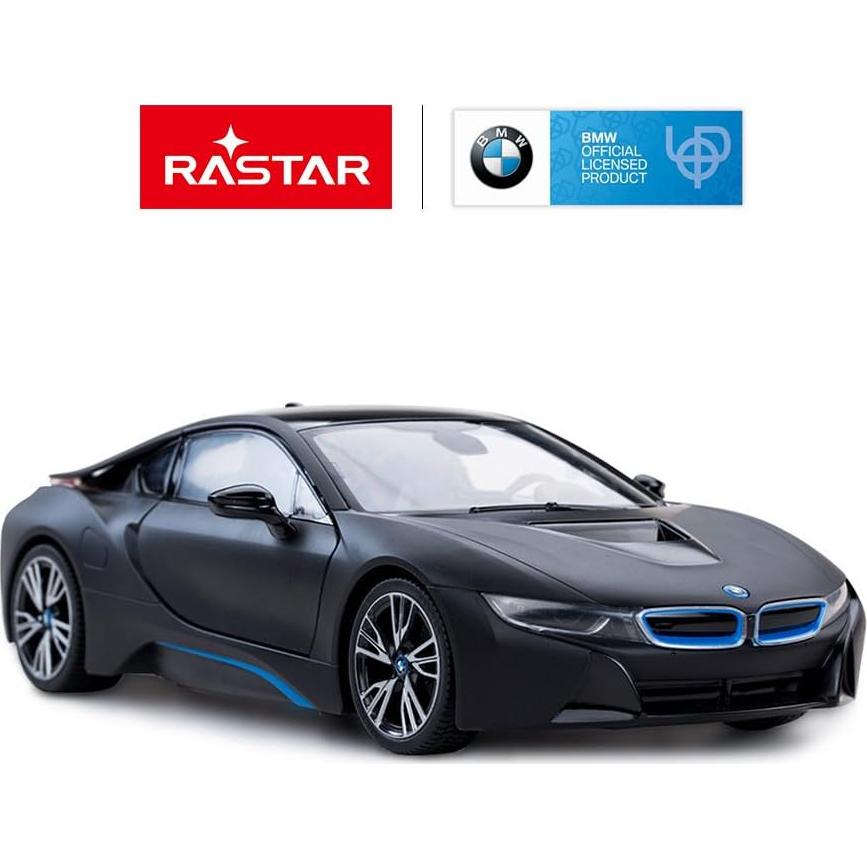 Coche RC RASTAR BMW i8 1:14 Negro Mate con Luces LED