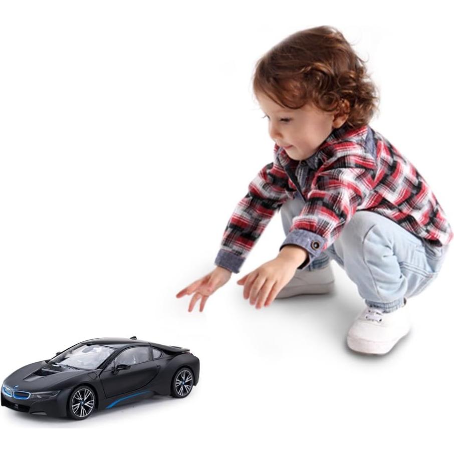 Coche RC RASTAR BMW i8 1:14 Negro Mate con Luces LED