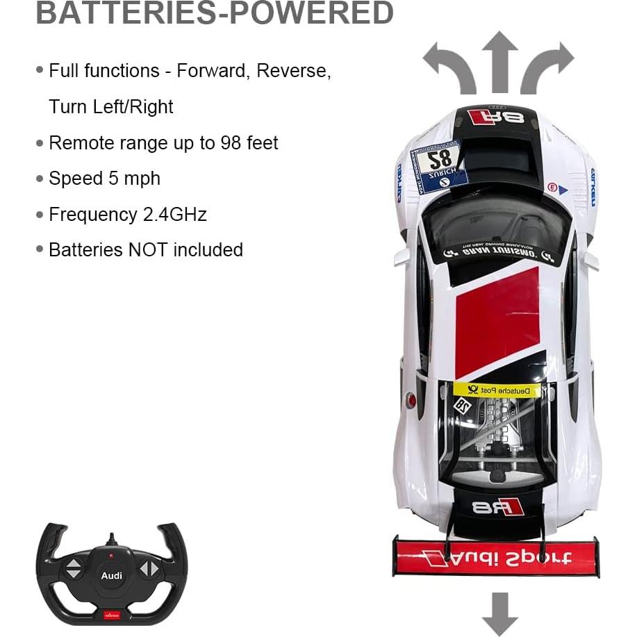 Coche RC Rastar Audi R8 1:14 Control Remoto LED
