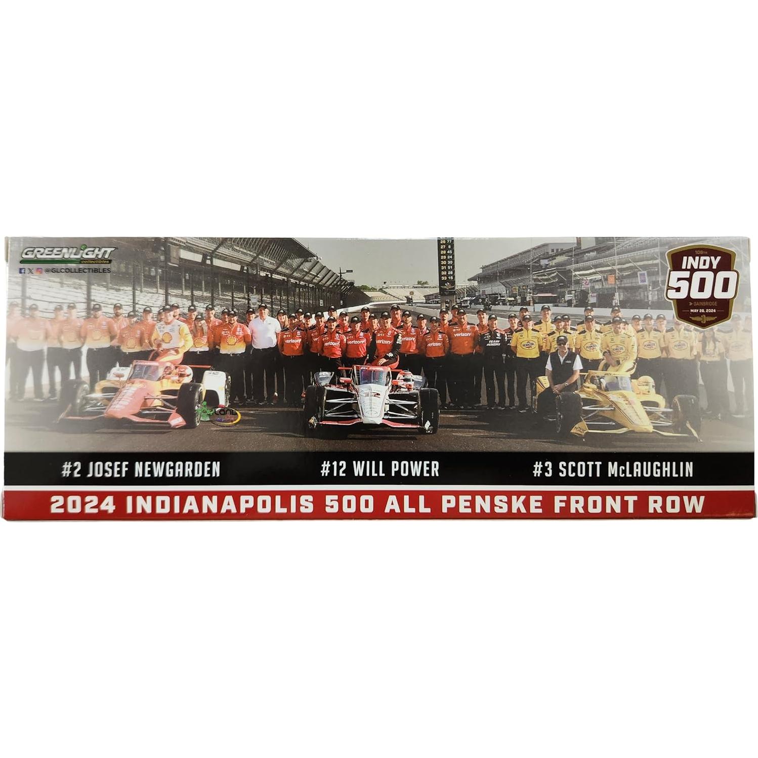 Set de 3 Coches Greenlight Indy 500 2024 Penske 1:64