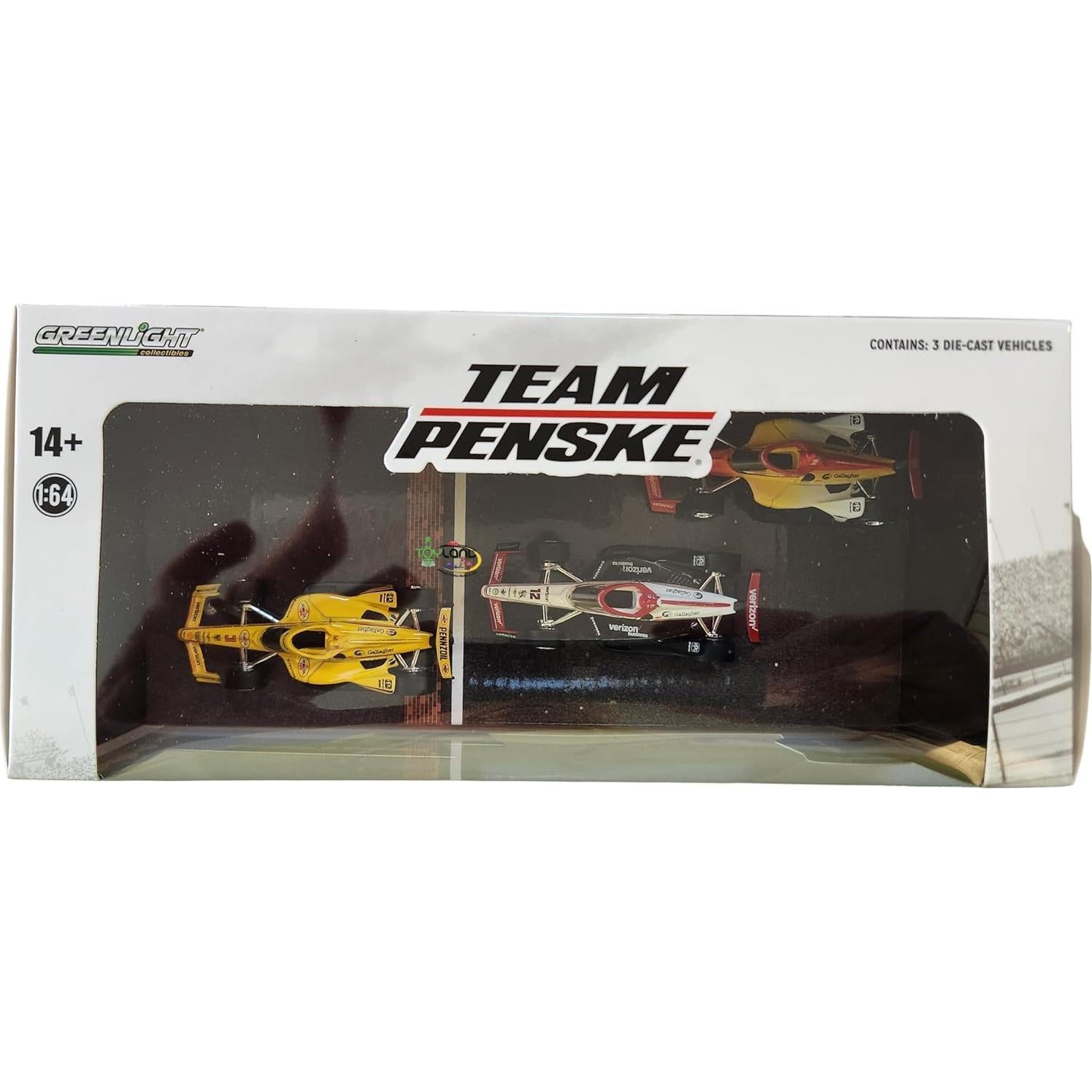 Set de 3 Coches Greenlight Indy 500 2024 Penske 1:64