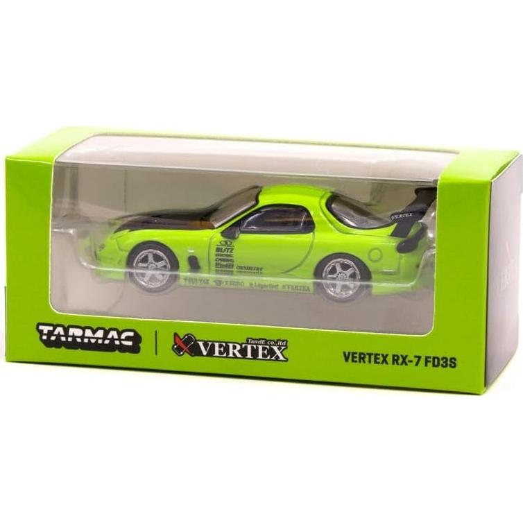 Modelo Diecast Tarmac Works RX-7 FD3S Verde 1/64