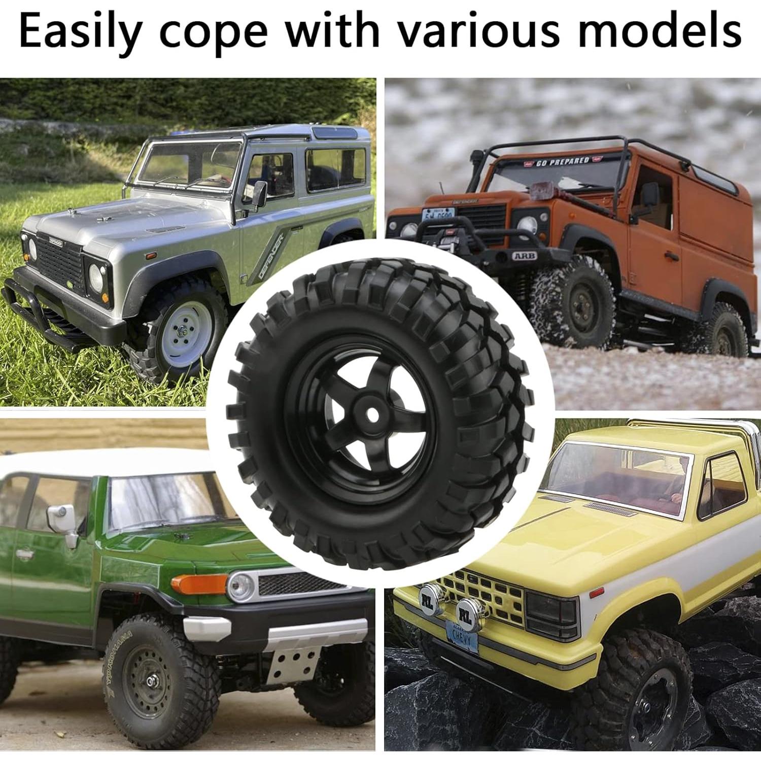 Neumáticos y Llantas JIUWU 1:10 para RC Todo Terreno