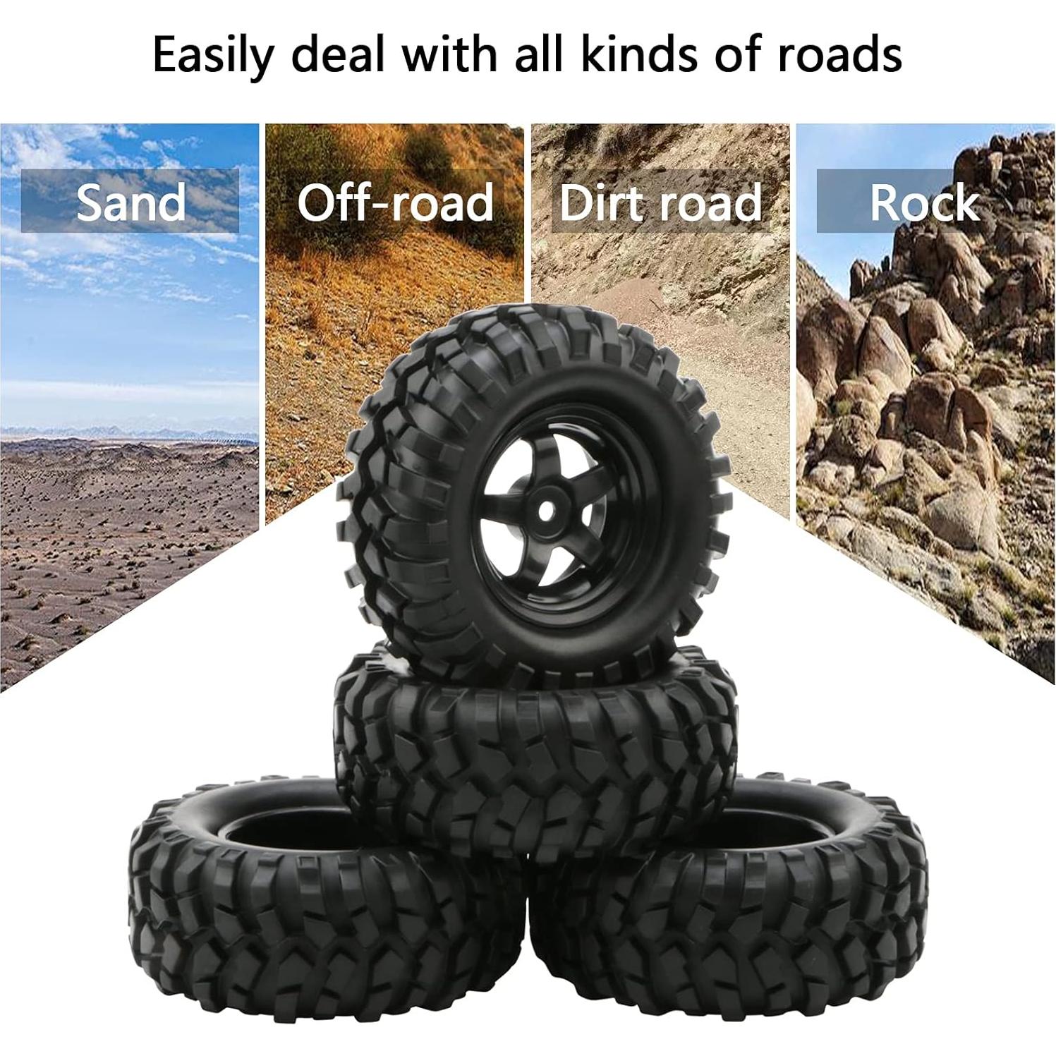 Neumáticos y Llantas JIUWU 1:10 para RC Todo Terreno