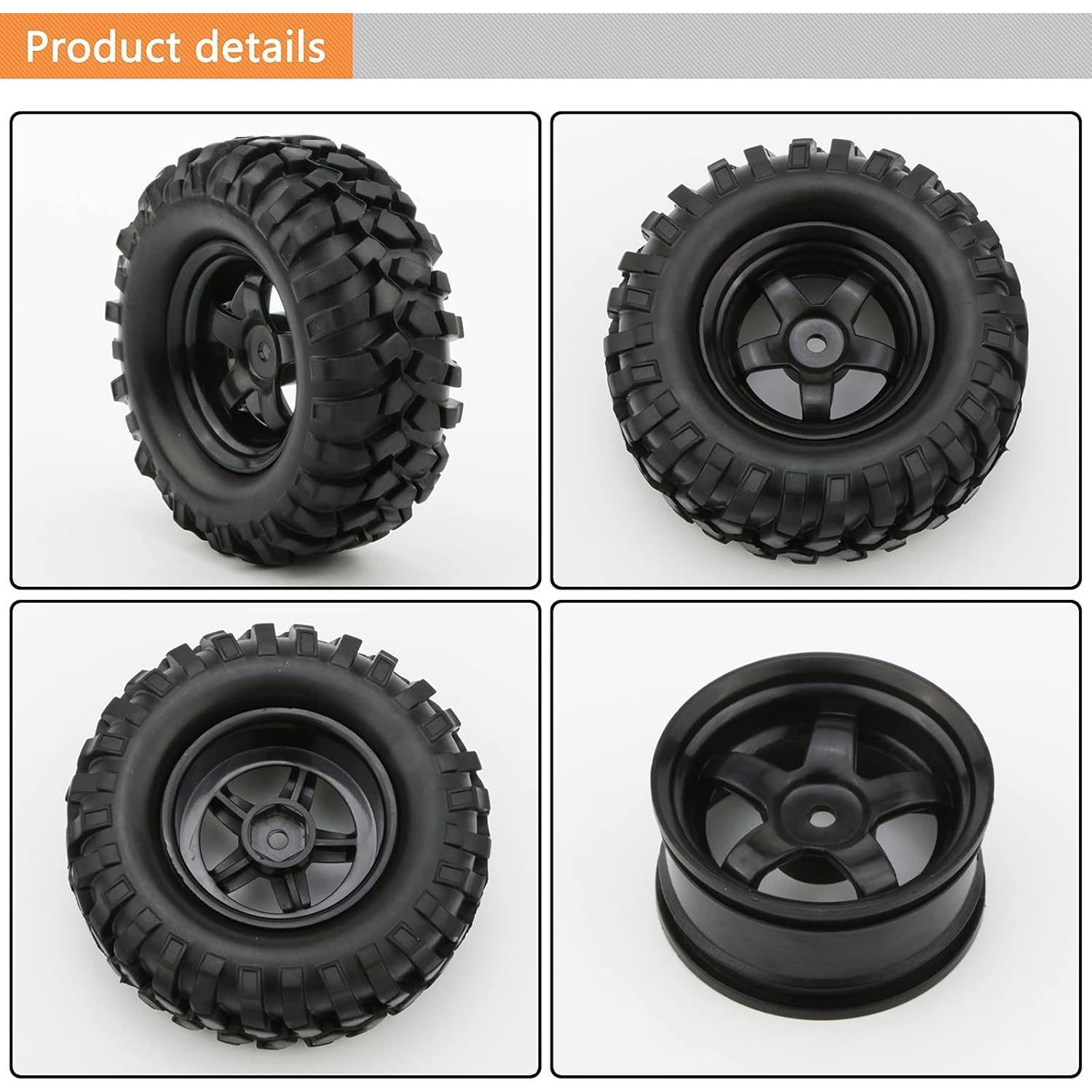 Neumáticos y Llantas JIUWU 1:10 para RC Todo Terreno