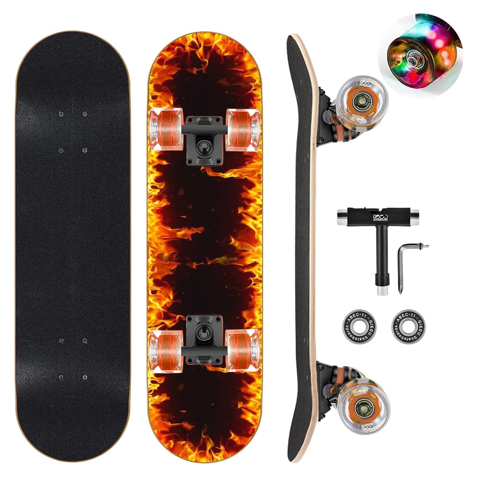 Patineta GIEEU 31" Arce 9 capas Ruedas que Parpadean