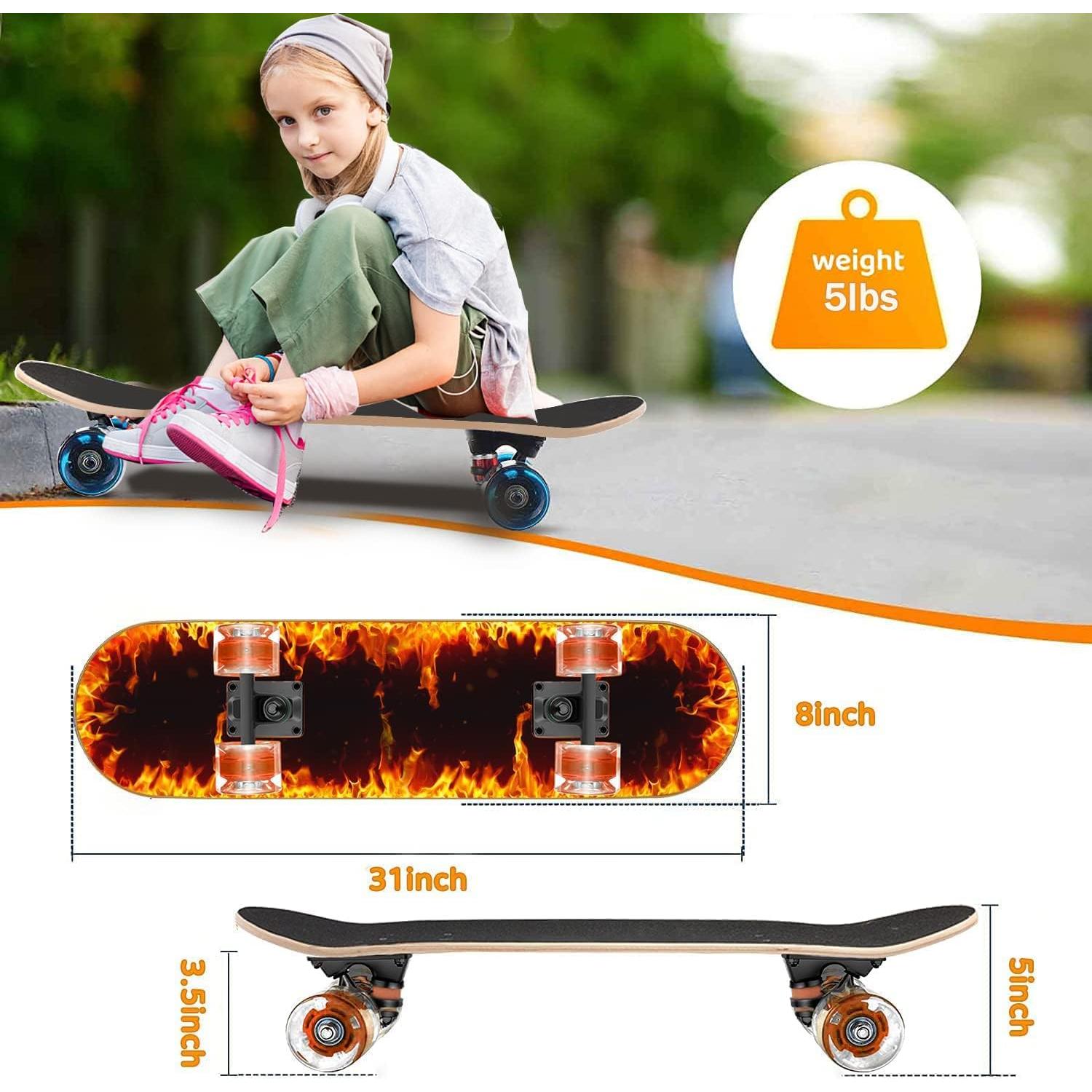 Patineta GIEEU 31" Arce 9 capas Ruedas que Parpadean