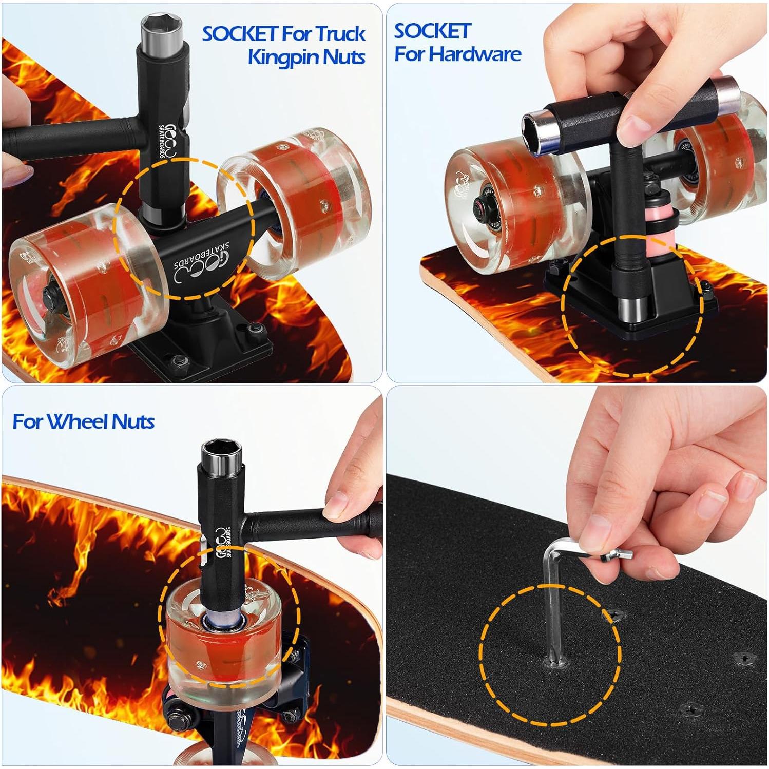 Patineta GIEEU 31" Arce 9 capas Ruedas que Parpadean