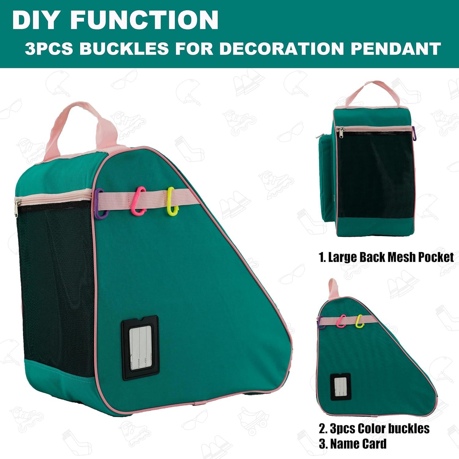 Bolsa de Patinaje HEXIFUL Hxfskb 20L Impermeable Verde/Rosa