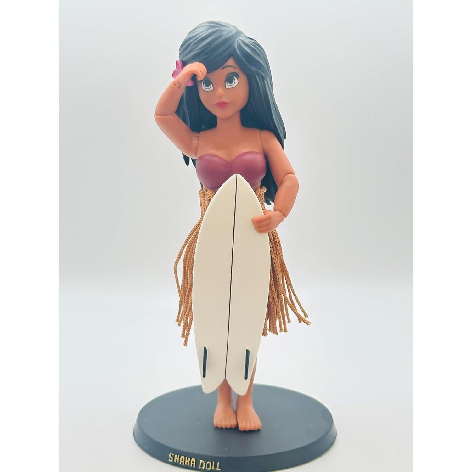 Muñeca Hula Posable Coastal 83 con Tabla de Surf y Ukulele