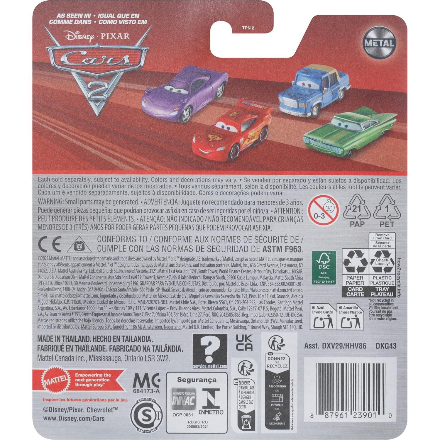 Vehículo Diecast Disney Pixar Cars Finn McMissile 1:55