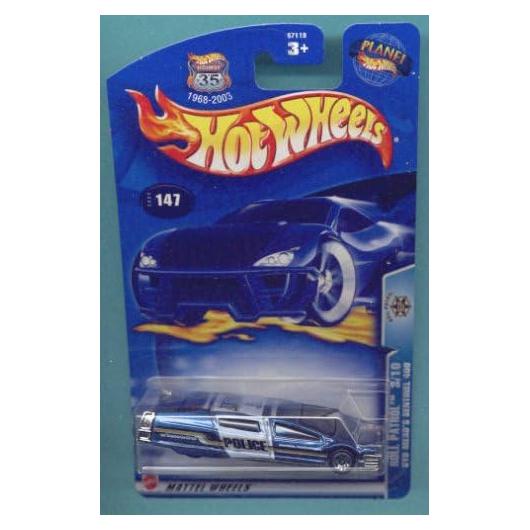Hot Wheels 2003 Coche Patrulla Rodante Policía 1:64 Azul y Blanco