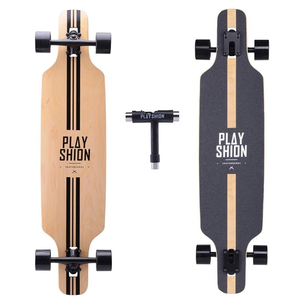 Longboard Playshion 99 cm Drop Through para Principiantes