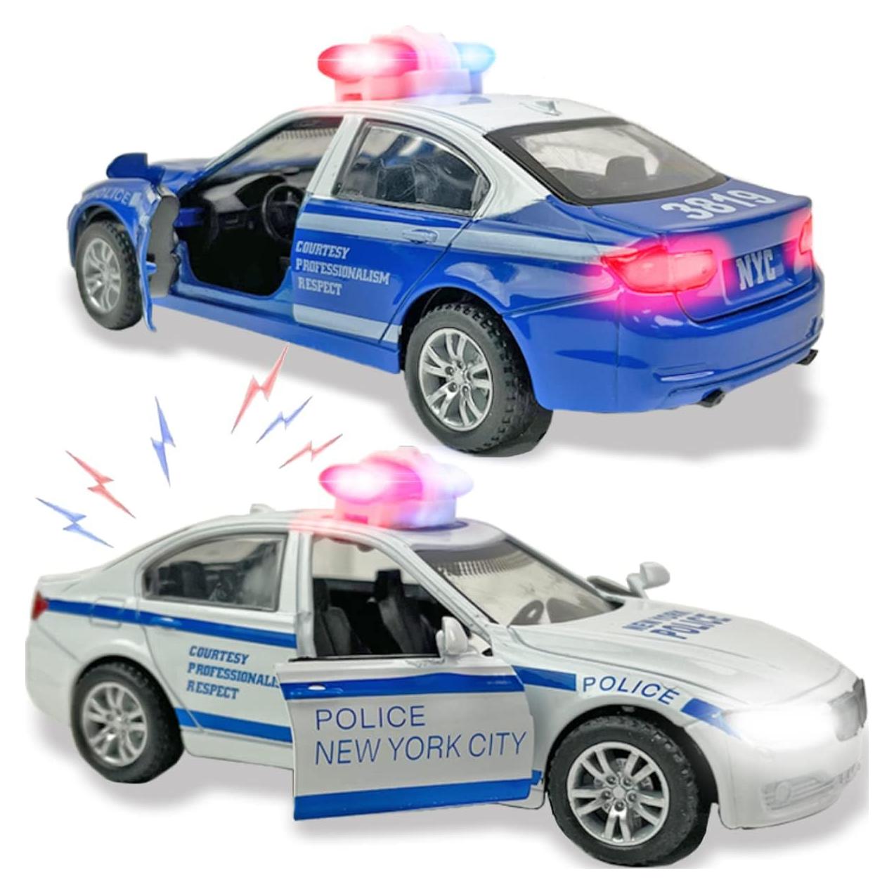 Paquete de 2 Autos de Policía Diecast Liberty 1:32 LED y Sonido