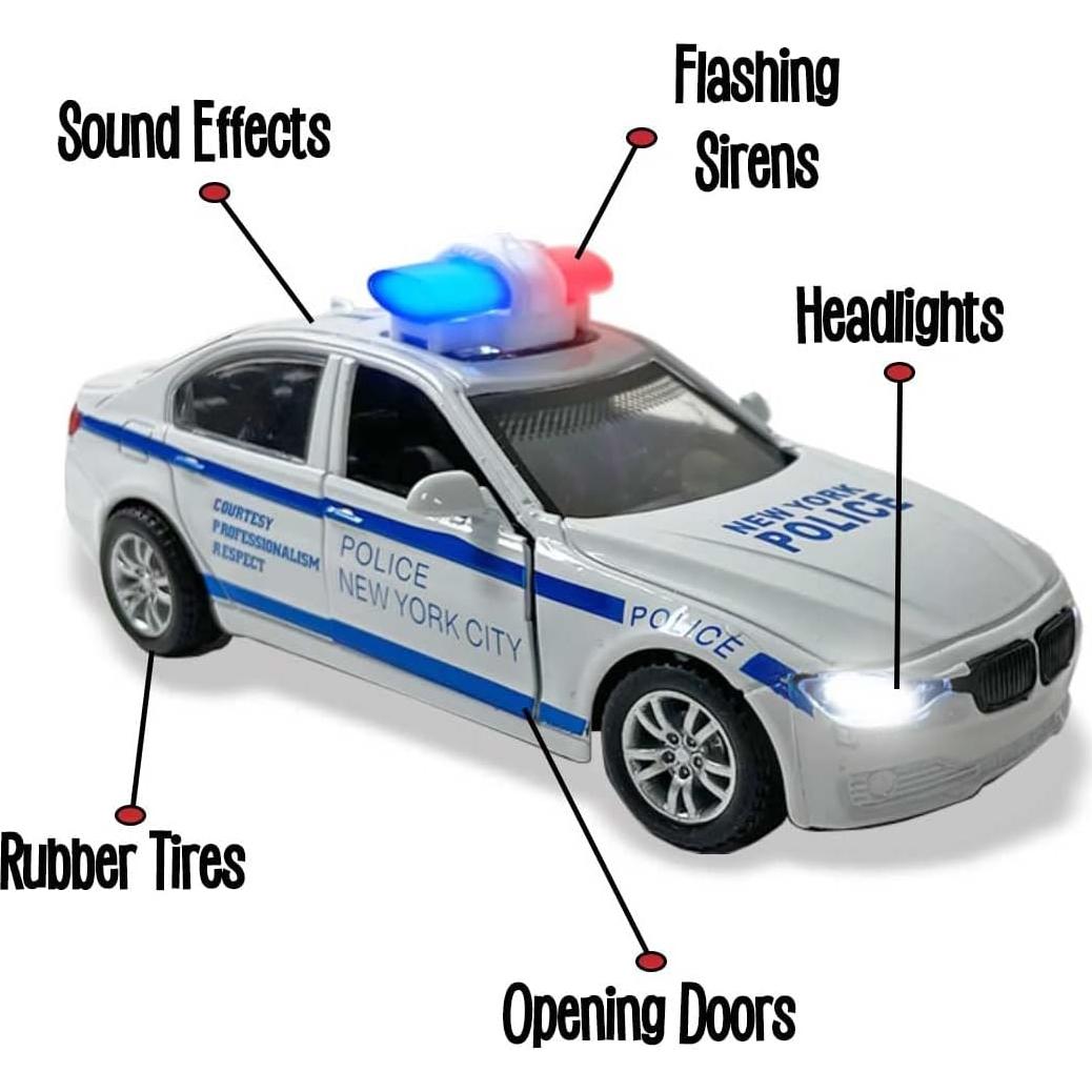 Paquete de 2 Autos de Policía Diecast Liberty 1:32 LED y Sonido