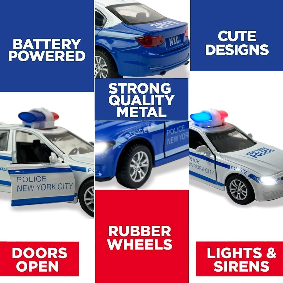 Paquete de 2 Autos de Policía Diecast Liberty 1:32 LED y Sonido