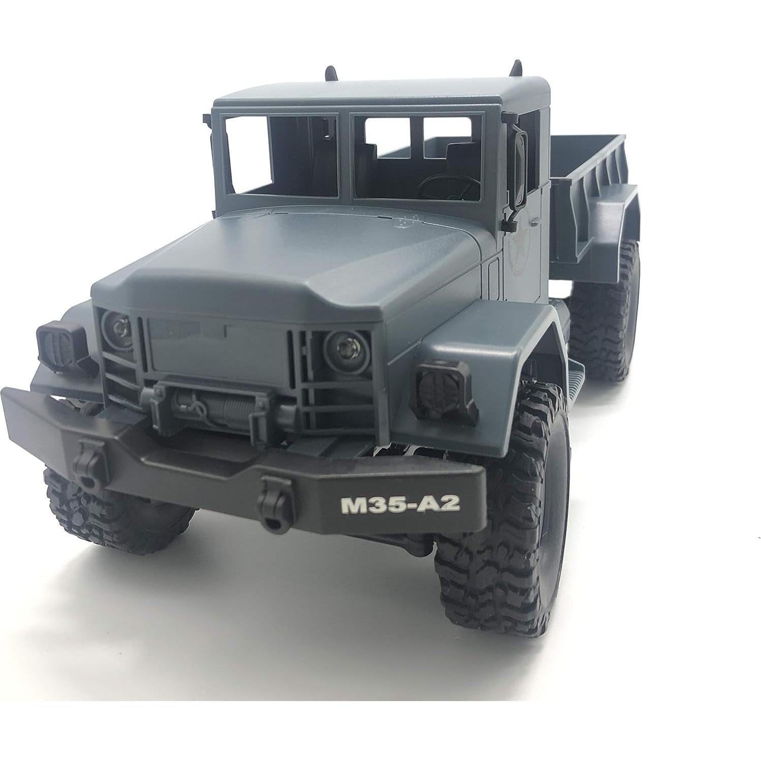 Camión Militar RC 4WD 1:16 Grises M35-A2 LED y Batería