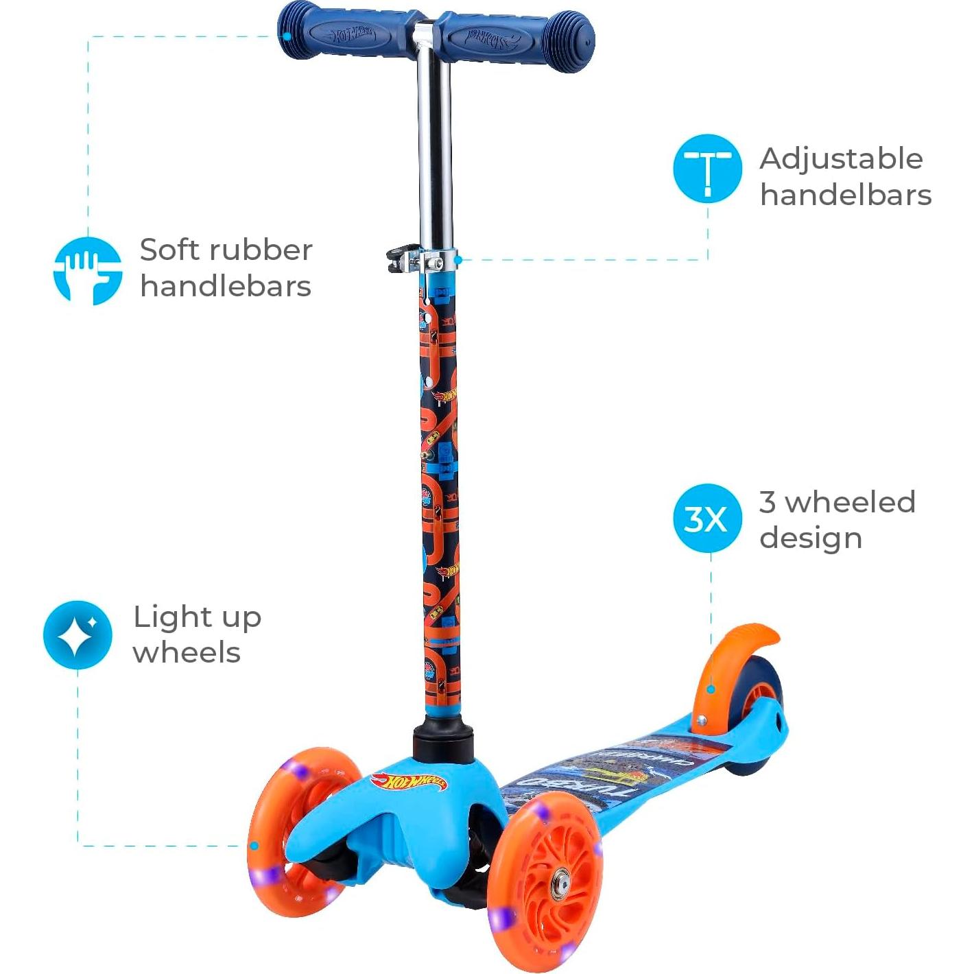 Scooter Autobalanceado Voyager Hot Wheels 3 Ruedas Iluminadas