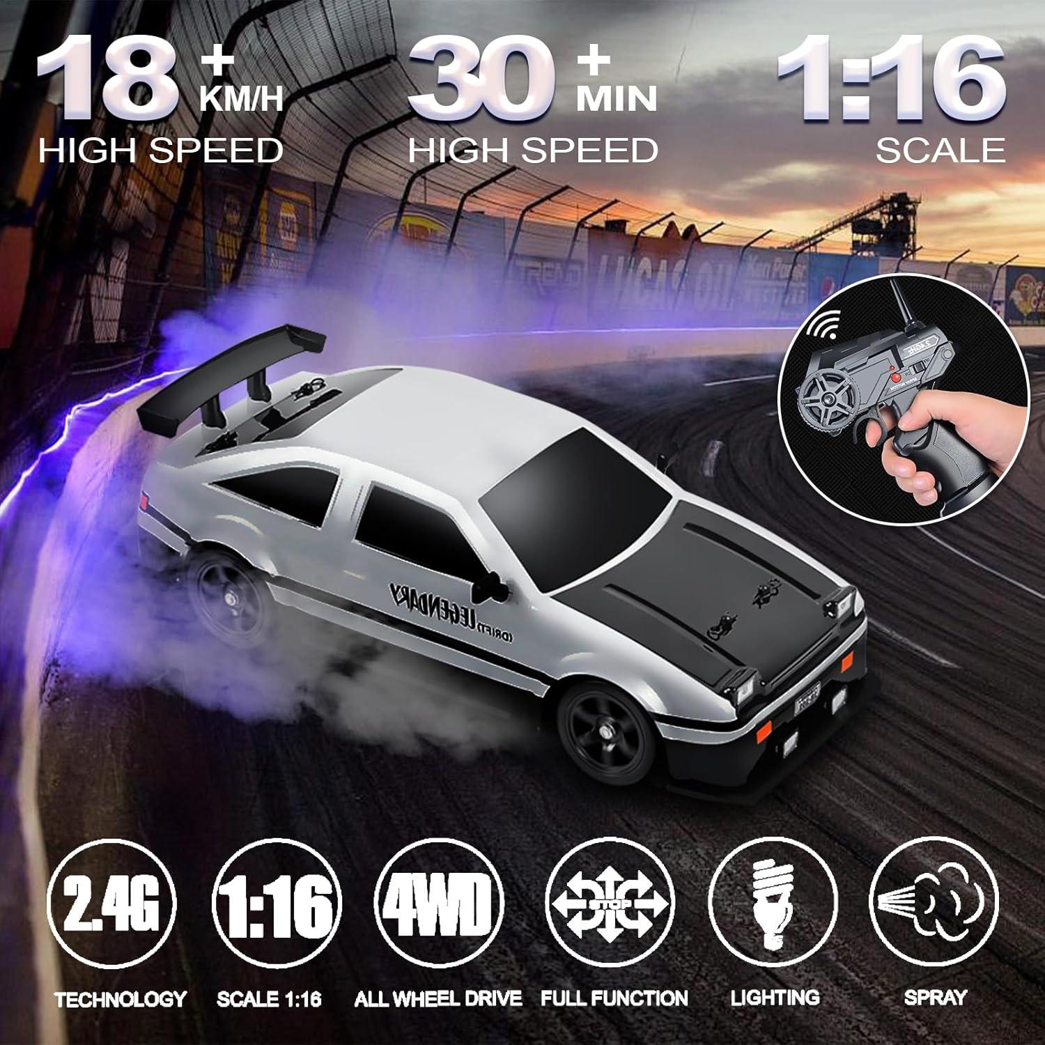 Coche RC Drift 1:16 Desdoni 18km/h 4WD con Luces LED