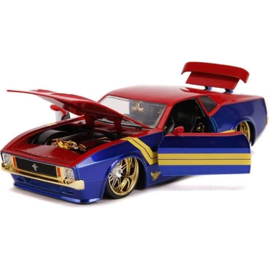Coche de metal Jada 1:24 Ford Mustang Mach 1 1973 Capitán Marvel