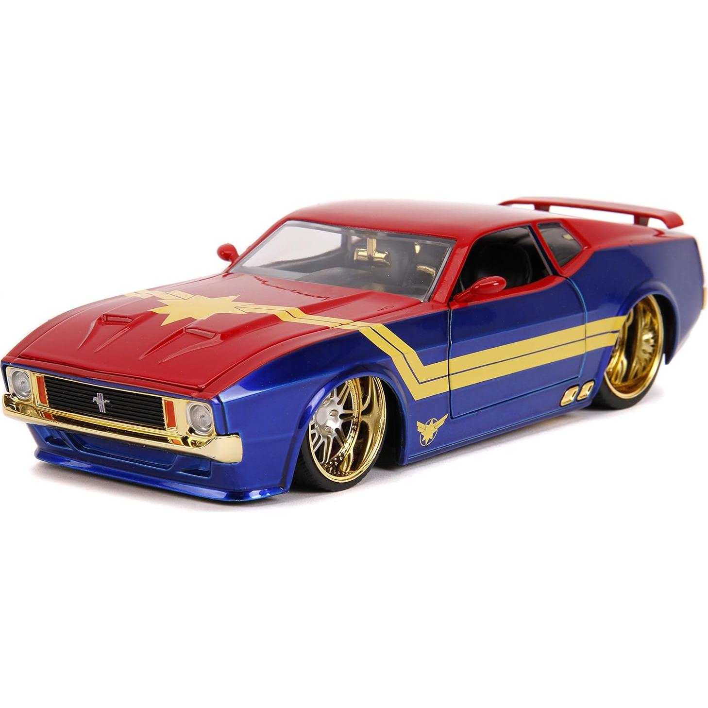 Coche de metal Jada 1:24 Ford Mustang Mach 1 1973 Capitán Marvel