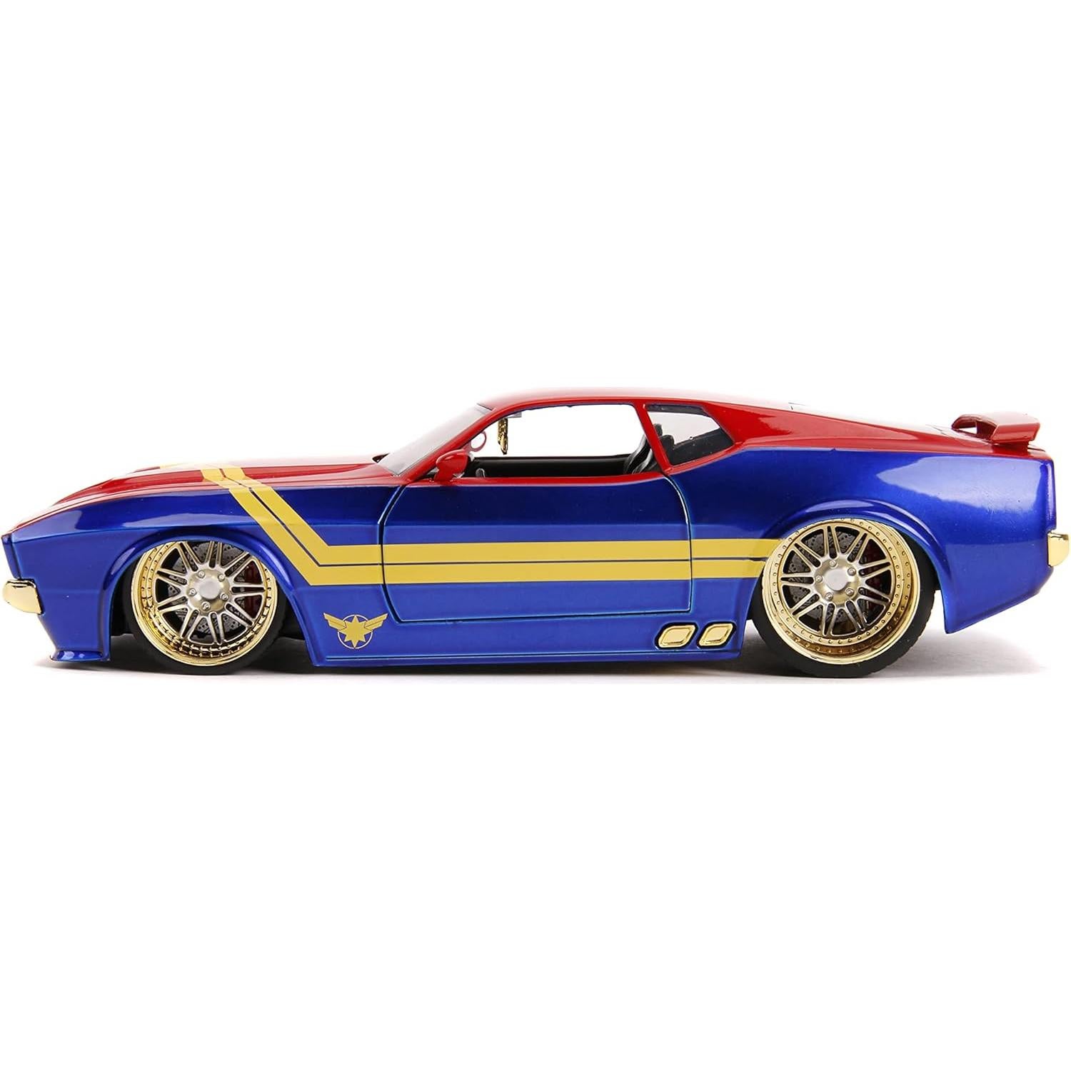 Coche de metal Jada 1:24 Ford Mustang Mach 1 1973 Capitán Marvel