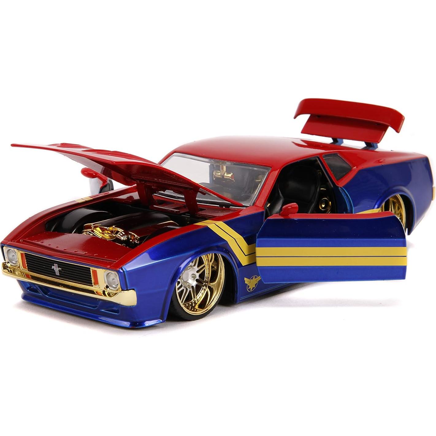 Coche de metal Jada 1:24 Ford Mustang Mach 1 1973 Capitán Marvel