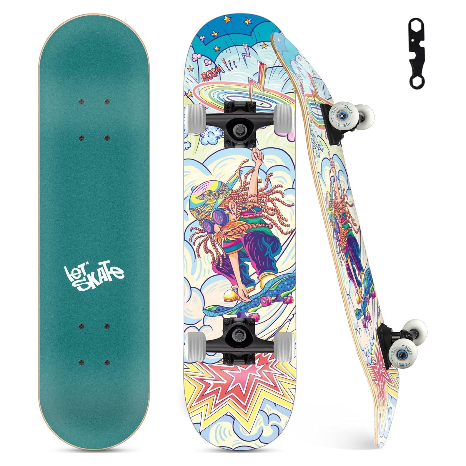 Patineta Completa Ryvorbe 31" para Principiantes 7 Capas Arce