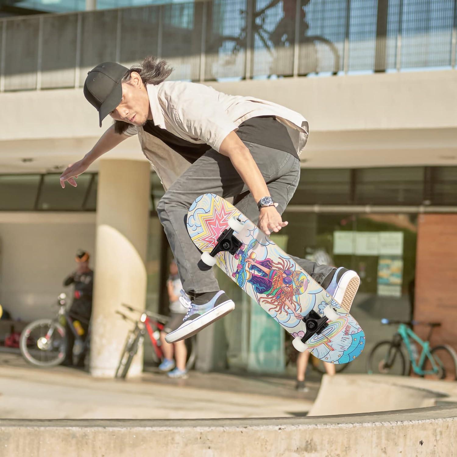 Patineta Completa Ryvorbe 31" para Principiantes 7 Capas Arce