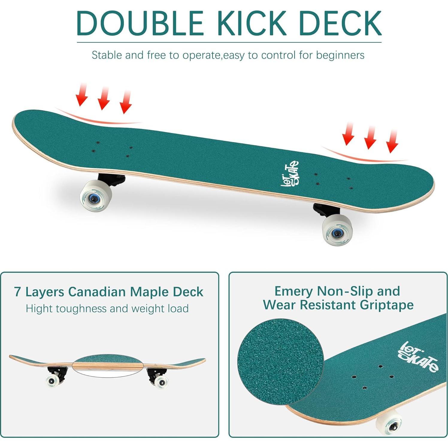 Patineta Completa Ryvorbe 31" para Principiantes 7 Capas Arce