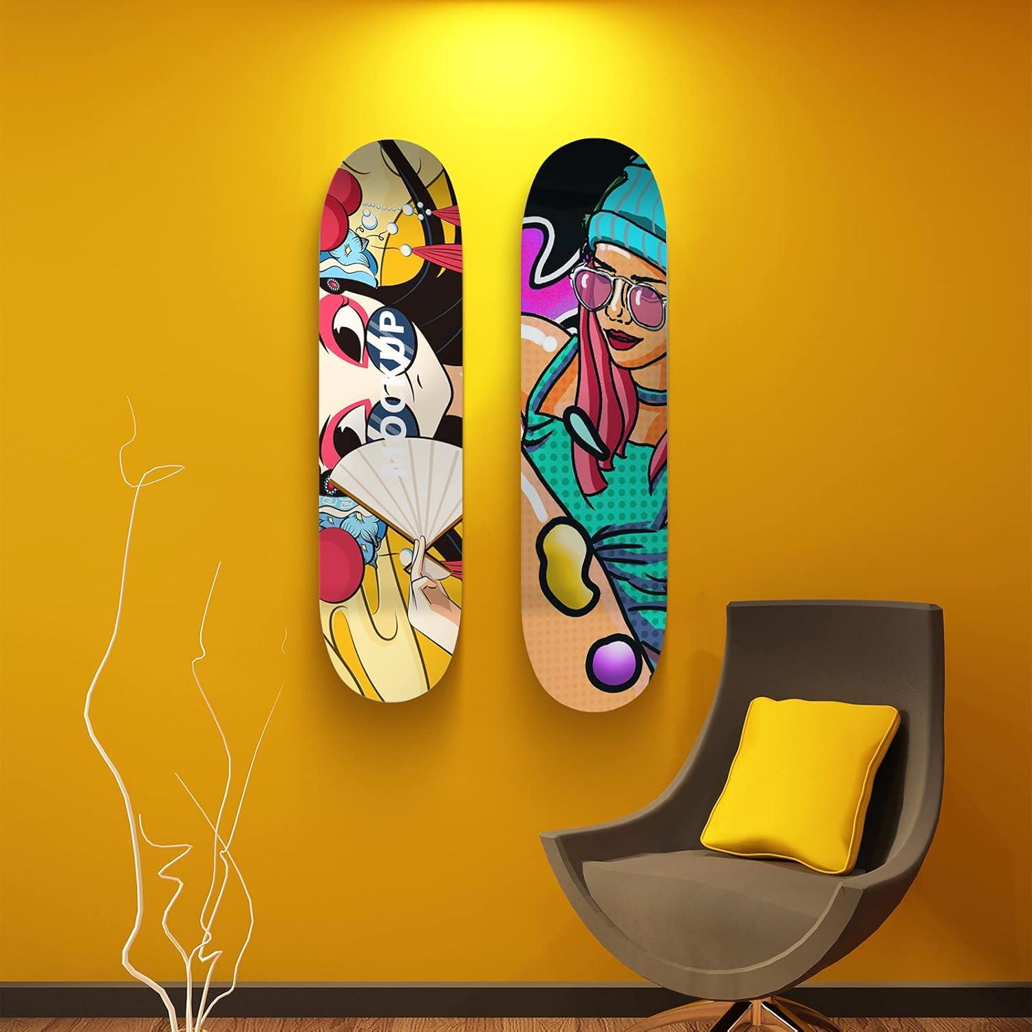 Soporte de Pared Alpinista para Skateboard Negro 2 Paquete