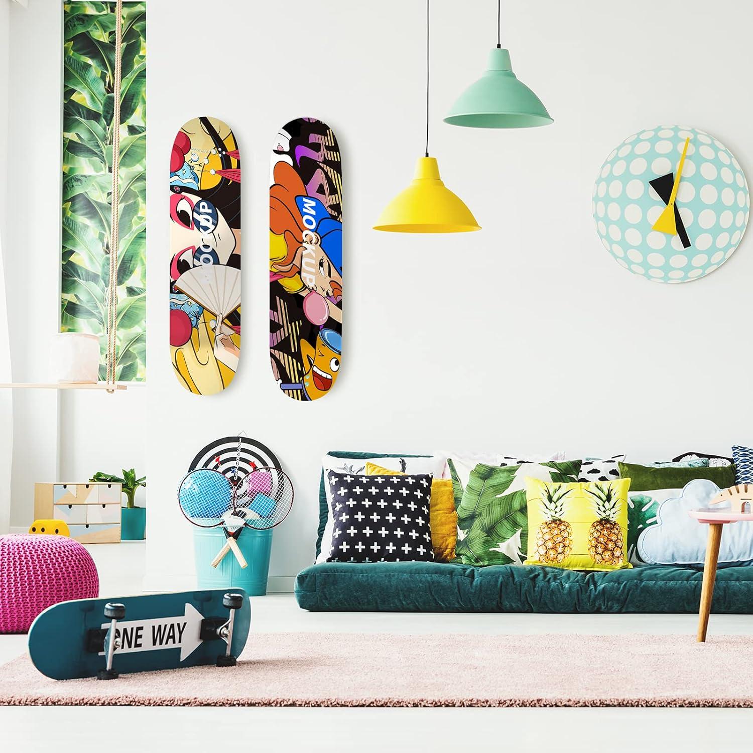 Soporte de Pared Alpinista para Skateboard Negro 2 Paquete