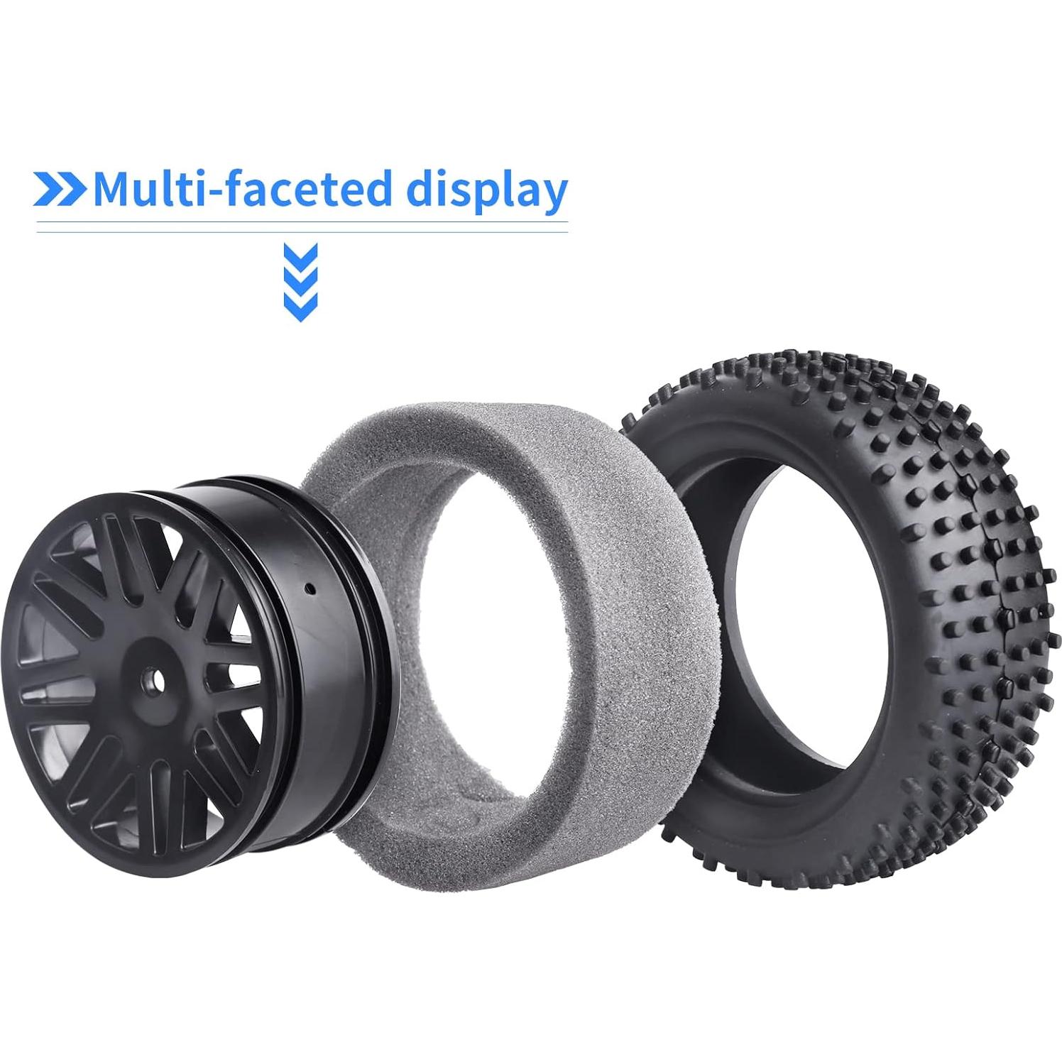 Paquete de 4 Neumáticos HobbyPark 1/10 Buggy Todo Terreno