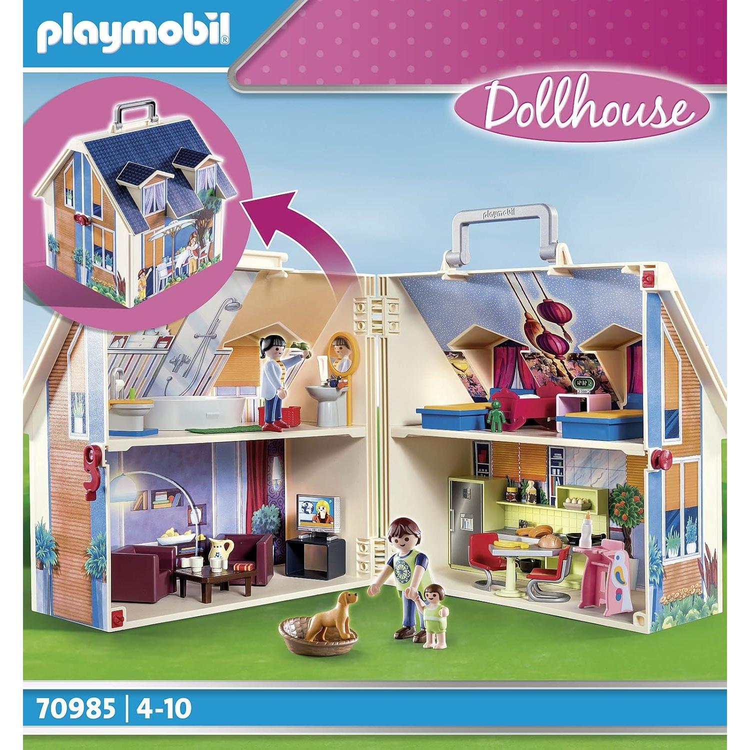 Casa de Muñecas Portátil Playmobil 2 Pisos 4 Habitaciones