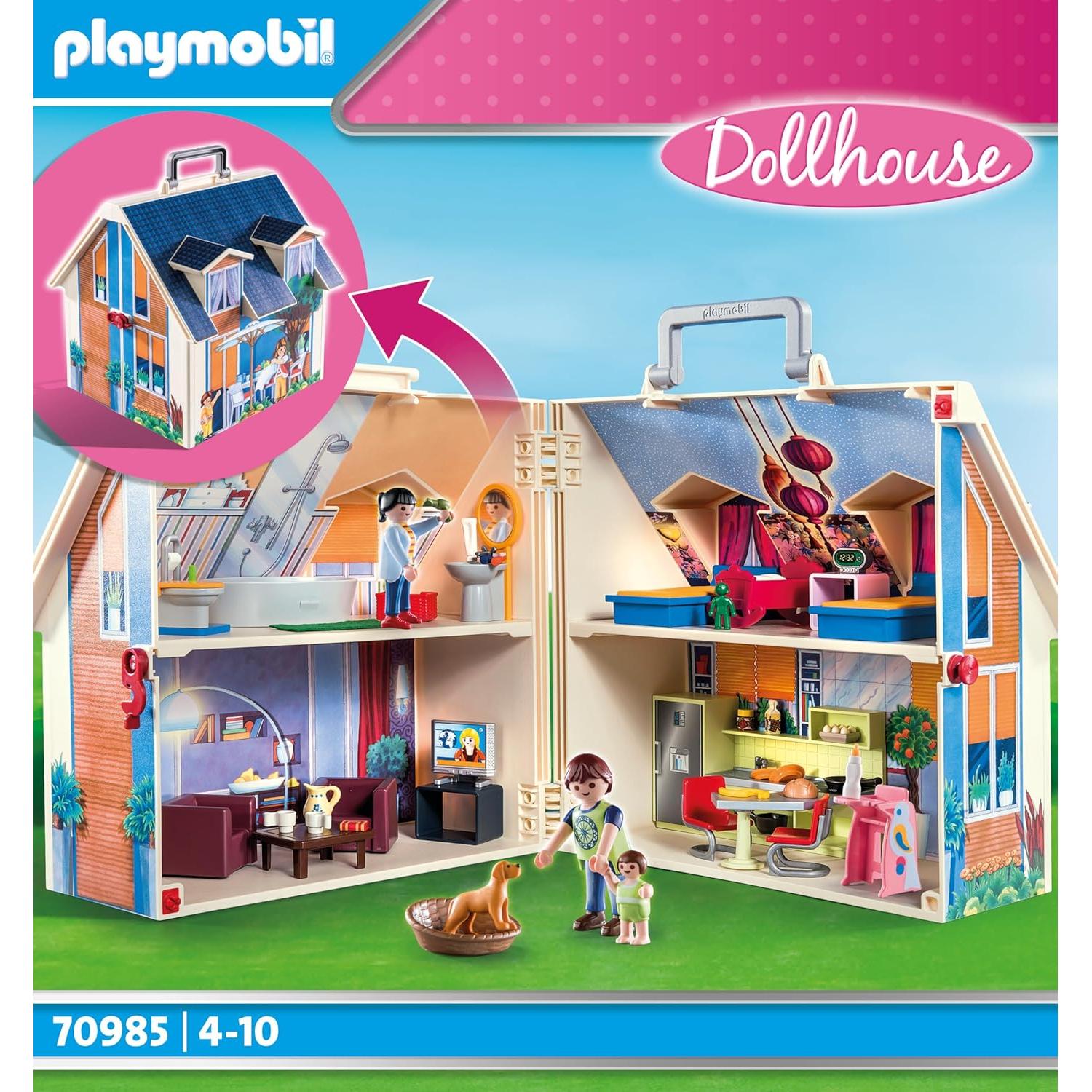 Casa de Muñecas Portátil Playmobil 2 Pisos 4 Habitaciones