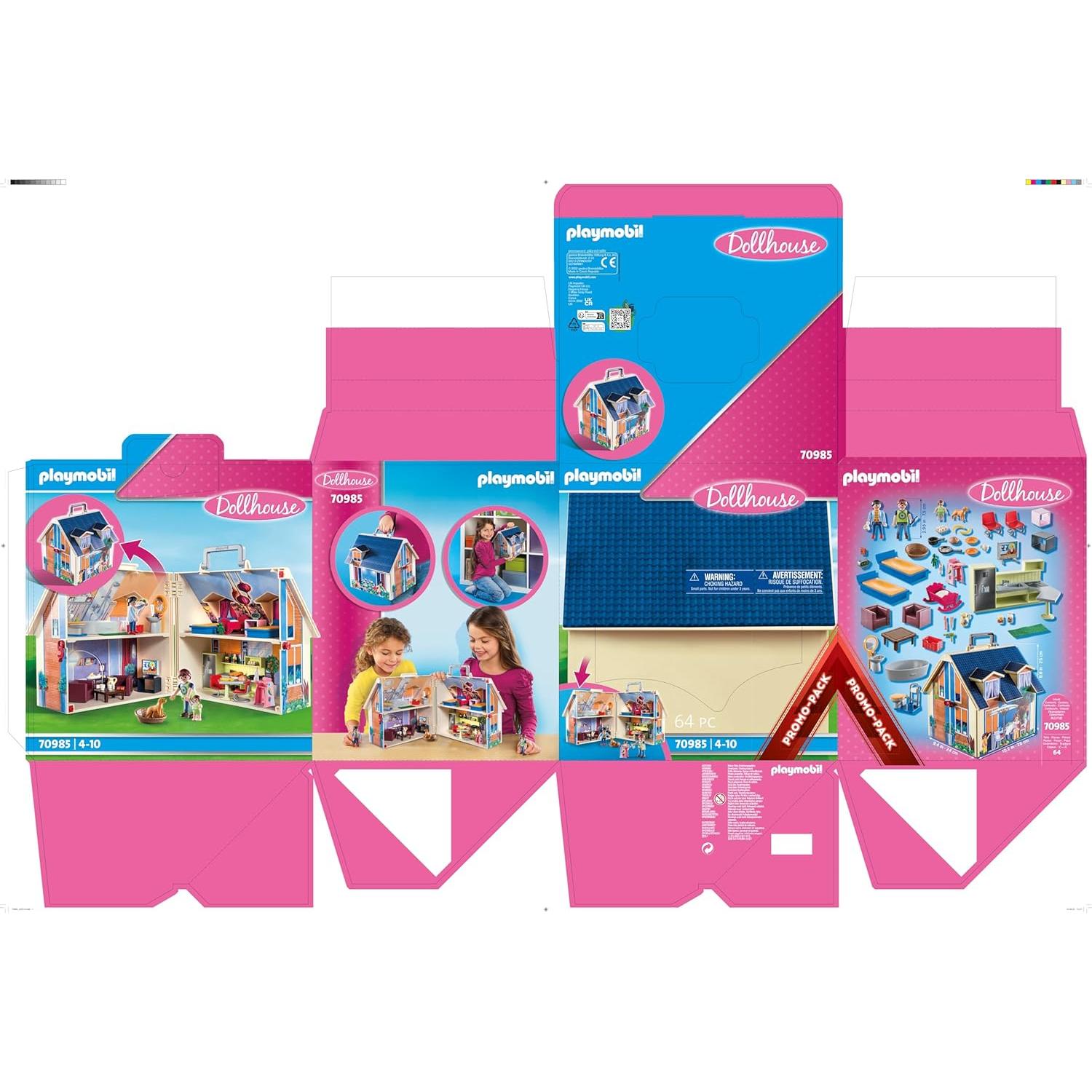 Casa de Muñecas Portátil Playmobil 2 Pisos 4 Habitaciones