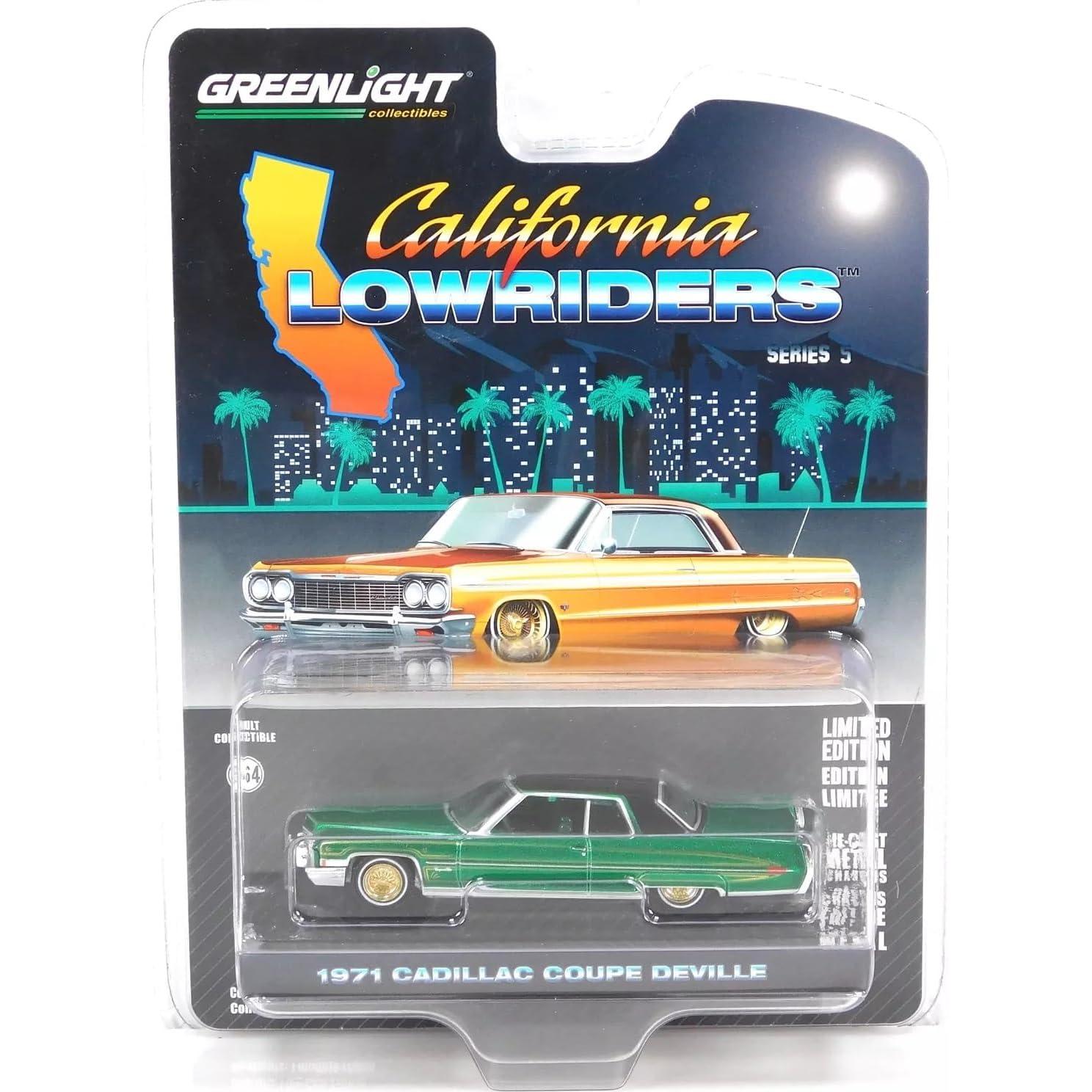 Diecast 1:64 Greenlight 63060-E Cadillac Coupe DeVille Verde y Dorado