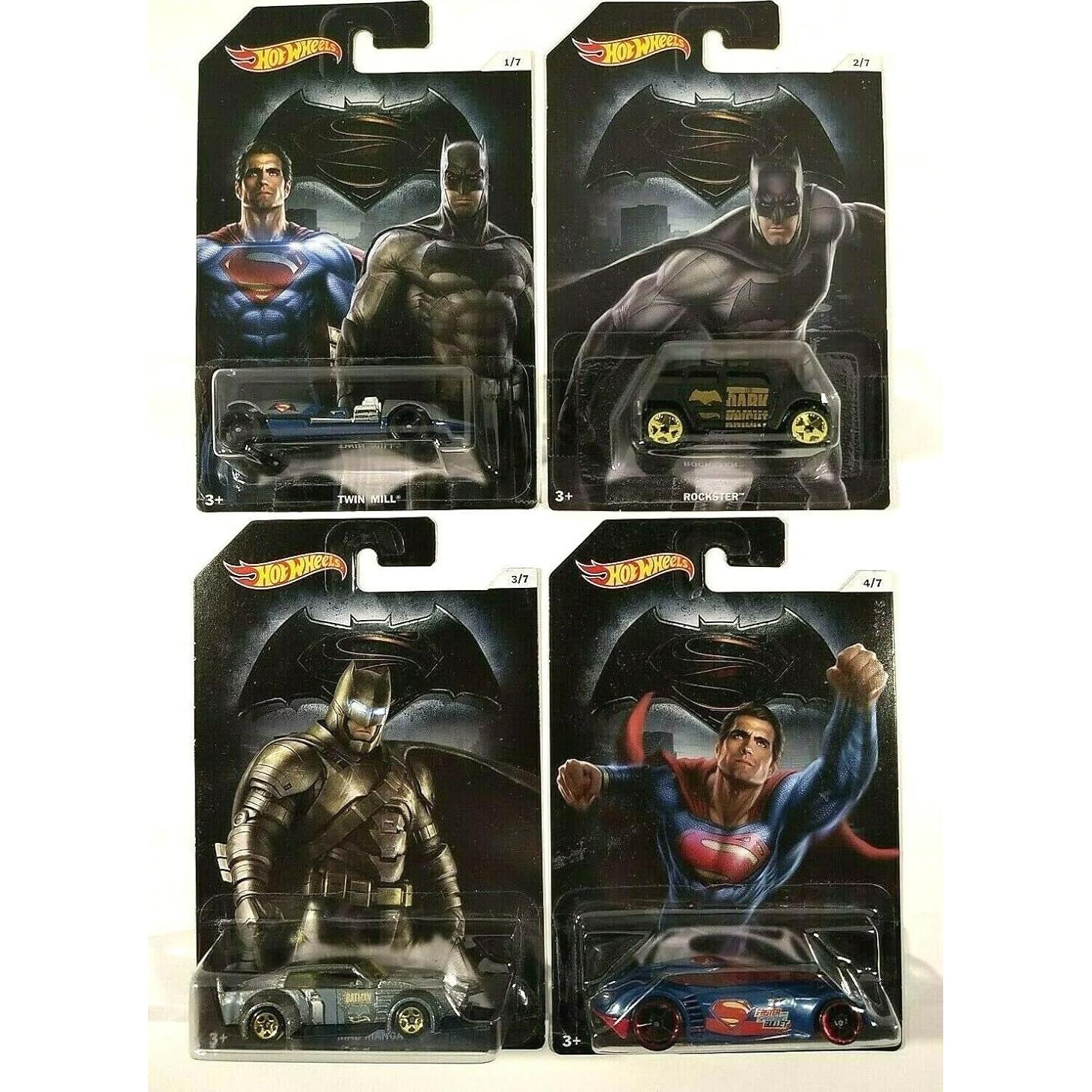 Hot Wheels Paquete de 8 Autos de Metal Batman V Superman