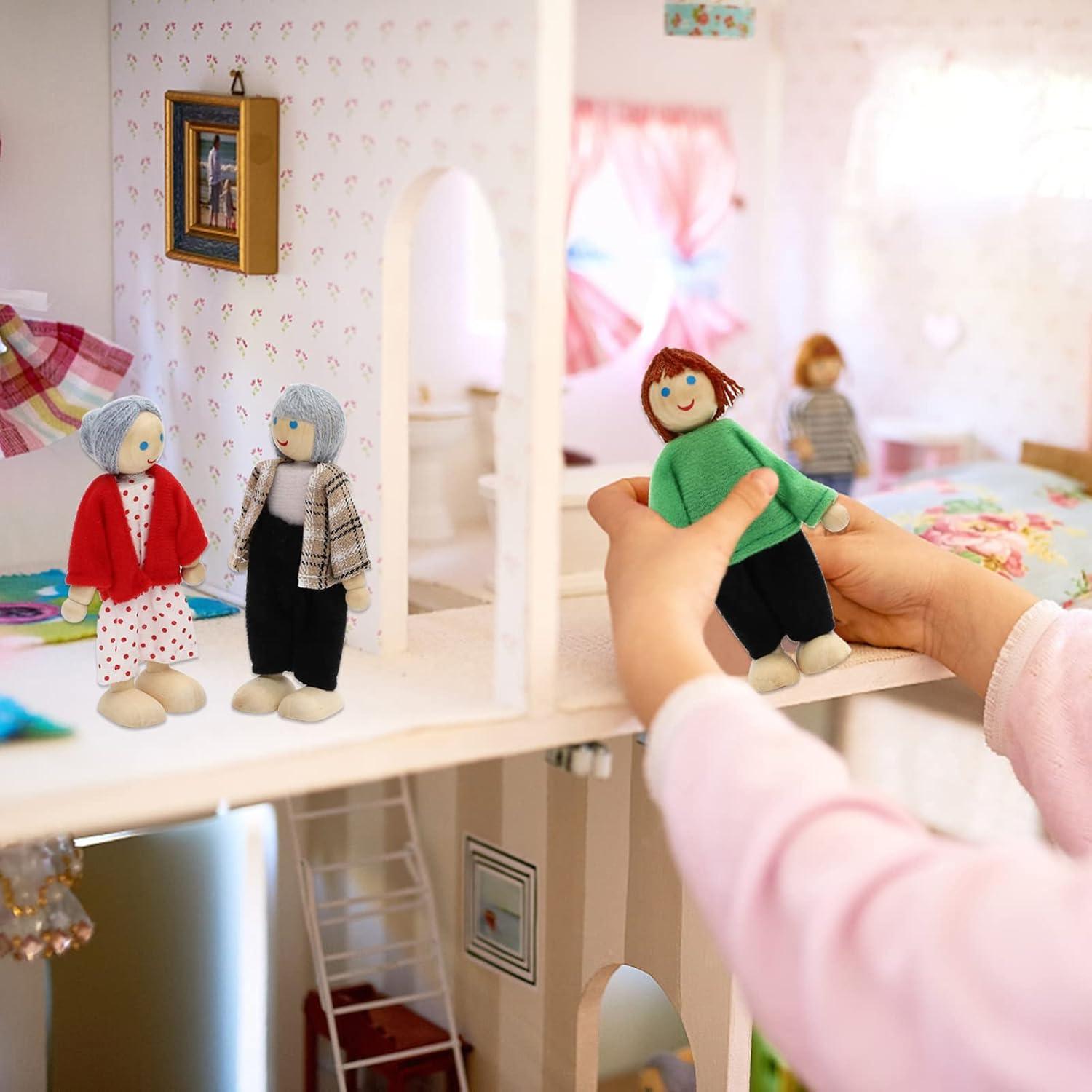 Juego de Muñecas de Madera ONEST 14 Piezas Familiar